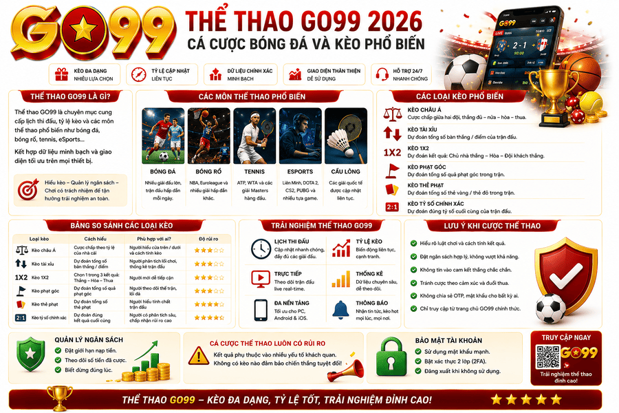 Thể Thao GO99 2026 – Trải Nghiệm Bóng Đá Và Kèo Thể Thao